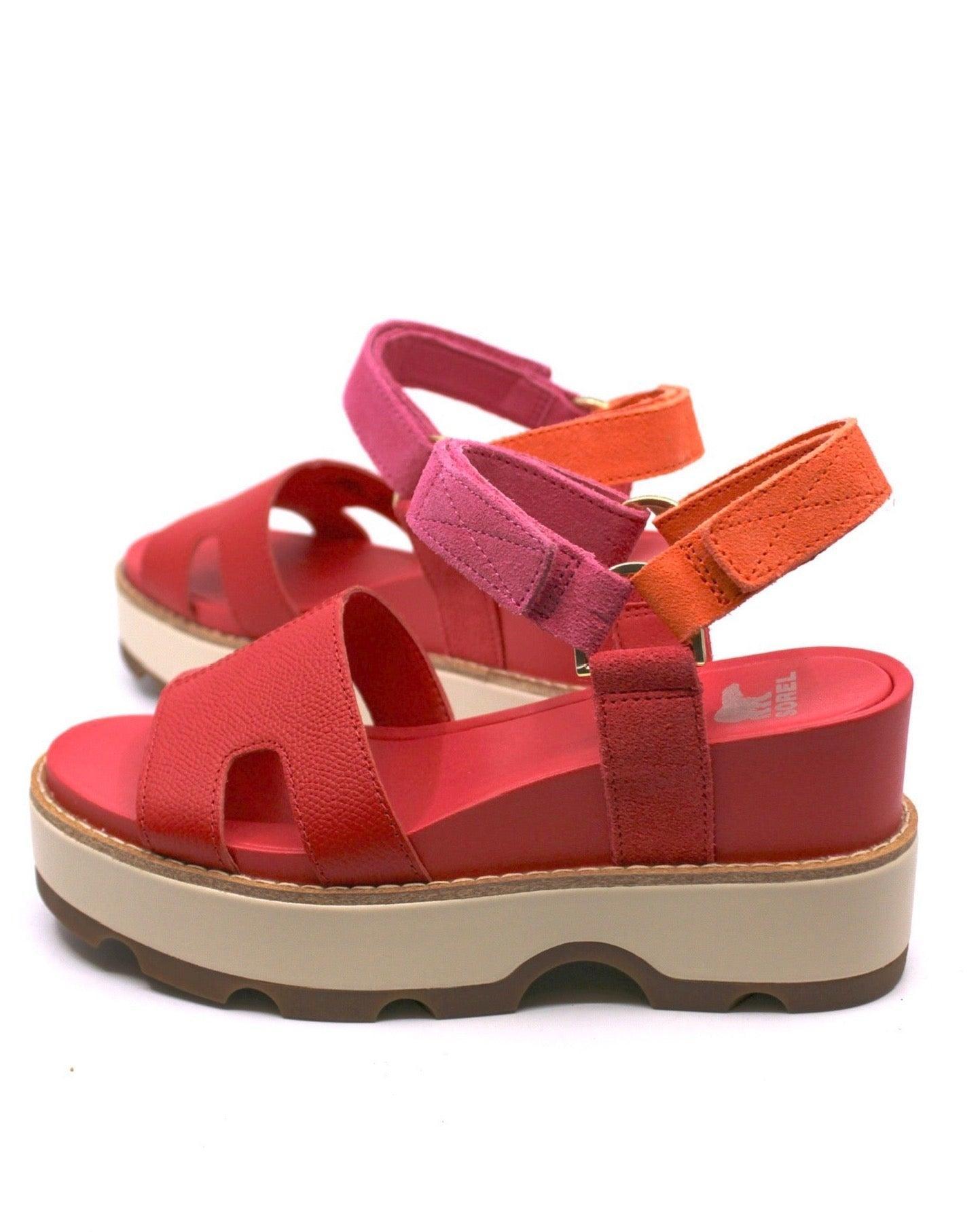 Sorel Joanie IV Ankle Strap Wedge Red Glo/Honey White Product Image