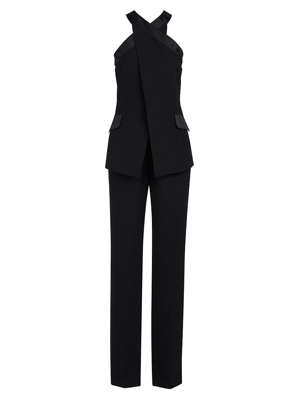 Womens Drew Satin-Trimmed Crepe Straight Jumpsuit Product Image