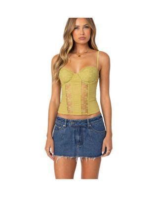 Women's Avena Linen Look Lacey Corset Top Product Image