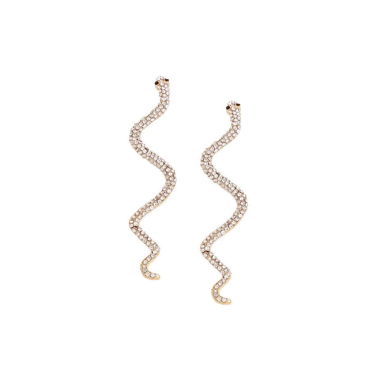 Sohi Womens Gold Snake Drop Earrings Product Image