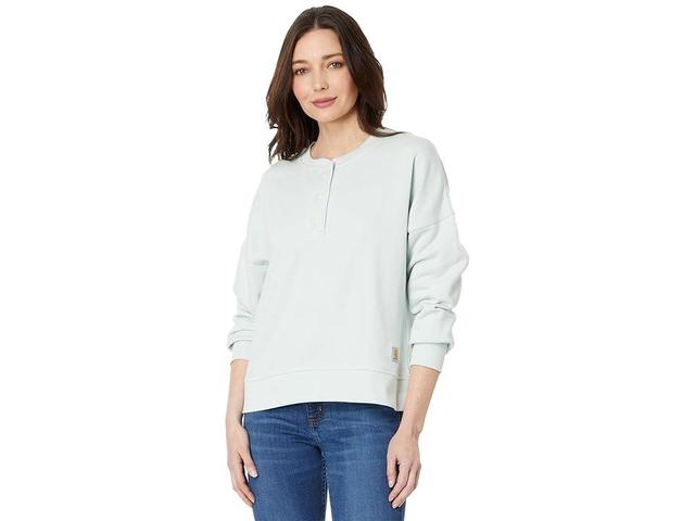 Carhartt Loose Fit Midweight French Terry Henley Sweatshirt (Dew Drop) Women's Clothing Product Image