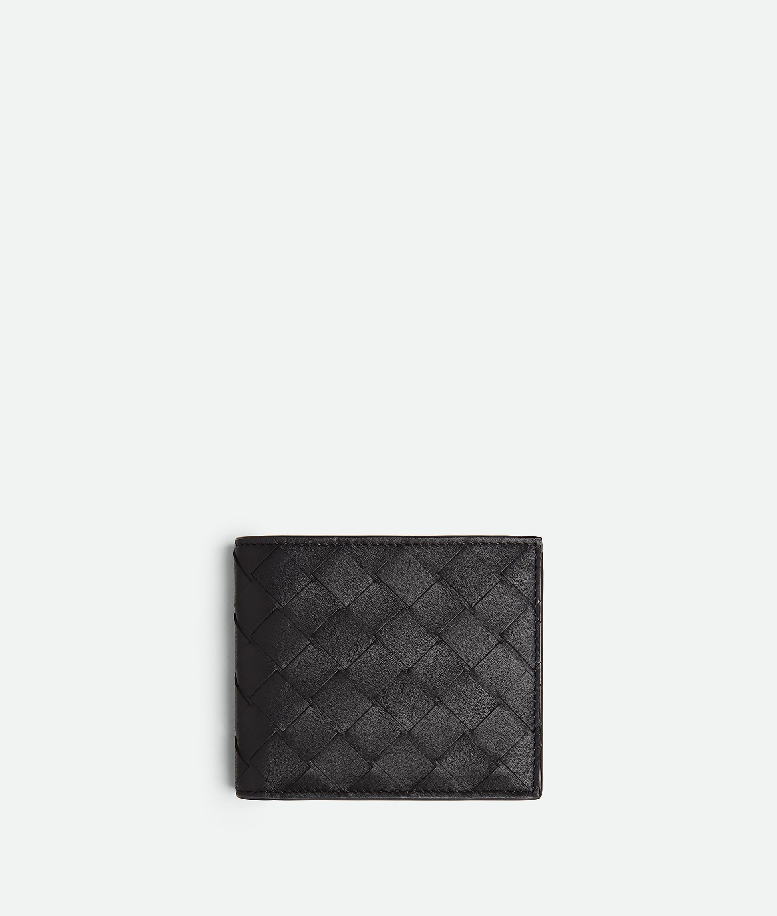 Men's Intrecciato Bi-Fold Wallet With Coin Purse in Black / Grass Product Image