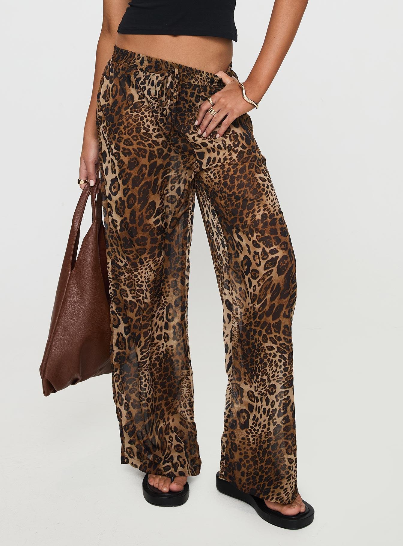 Fyre Wide Leg Pant Leopard Product Image