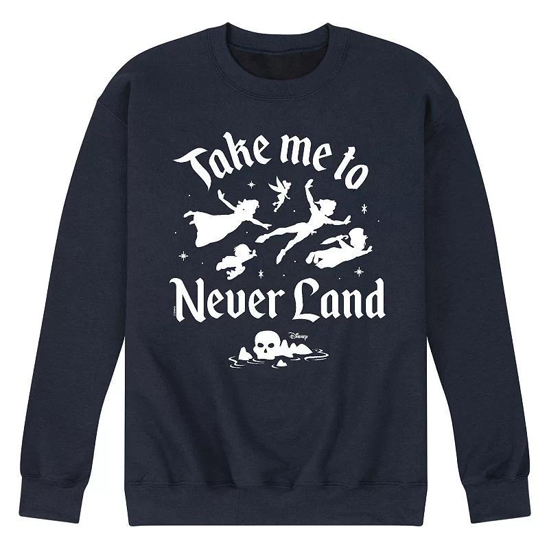 Disneys Peter Pan Mens Never Land Fleece Sweatshirt Blue Product Image