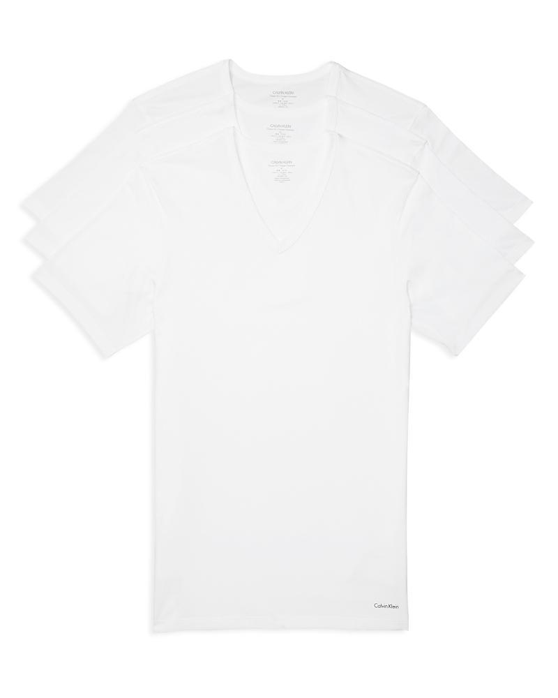 Calvin Klein 3-Pack Slim Fit Cotton V-Neck T-Shirt Product Image