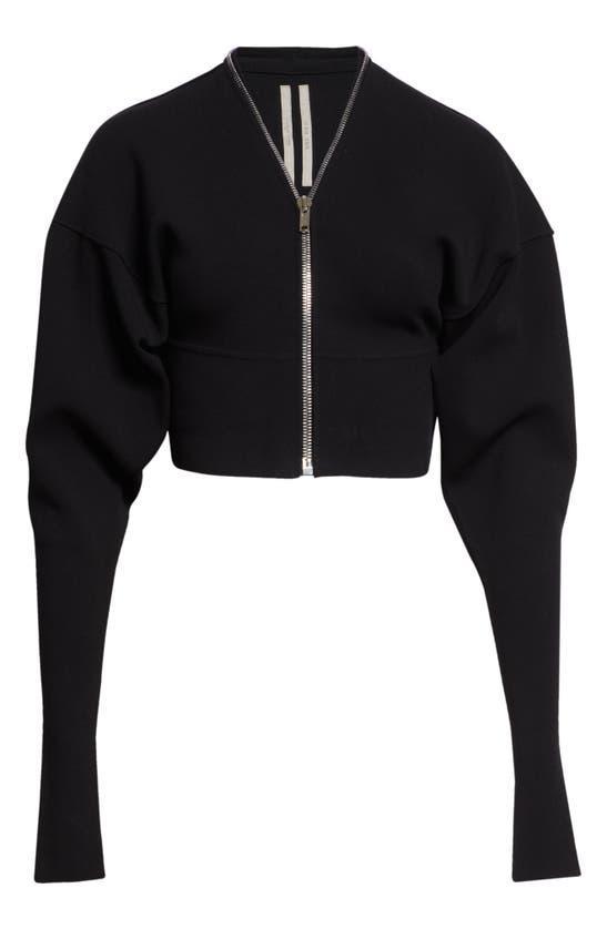 RICK OWENS Batwing Long Sleeve Crop Cardigan In Gray Product Image