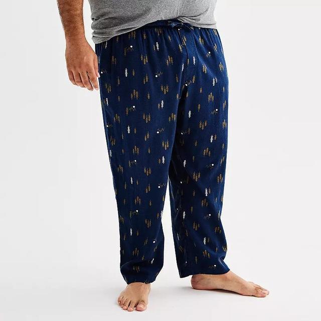 Big & Tall Sonoma Goods For Life Flannel Drawstring Pajama Pants, Mens Scenic Blue Product Image