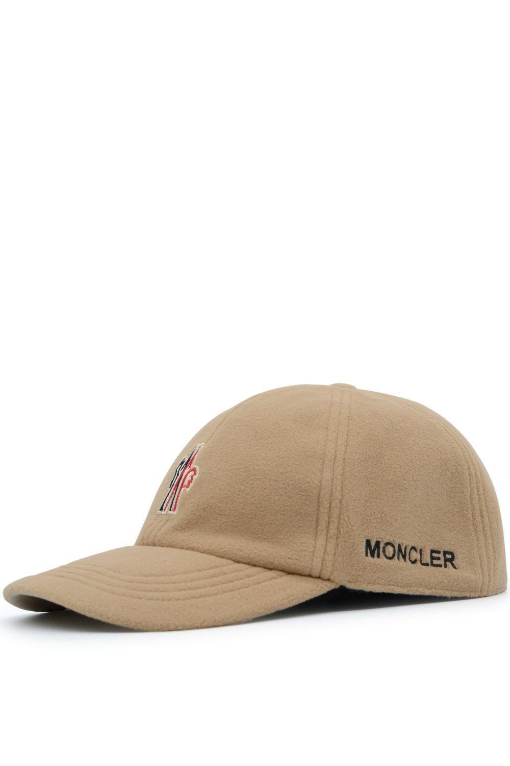 MONCLER Grenoble Branded Cotton Baseball Cap In Beige Product Image