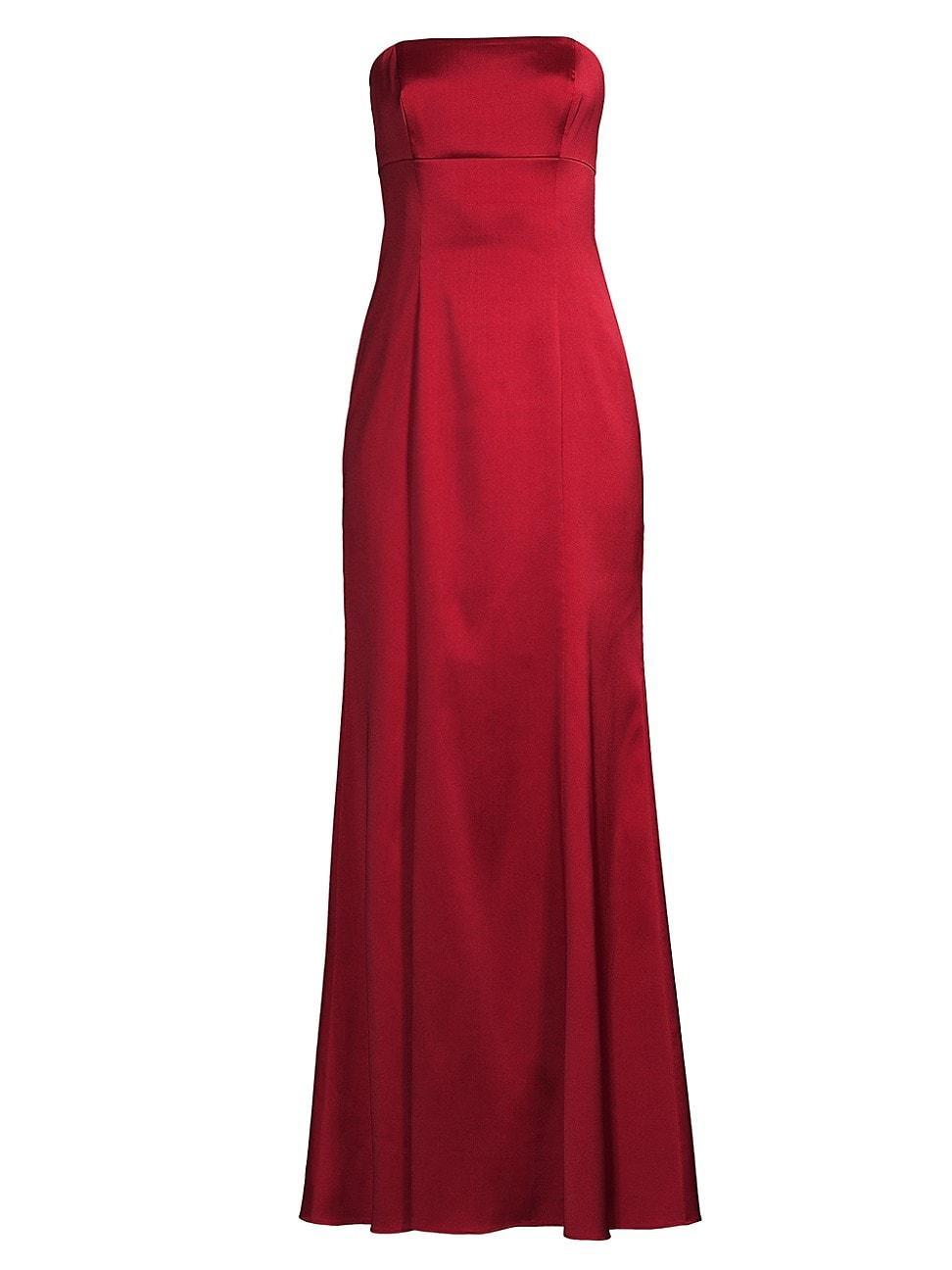 Aidan Mattox Stretch Strapless Sleeveless Gown with Back Bow Product Image