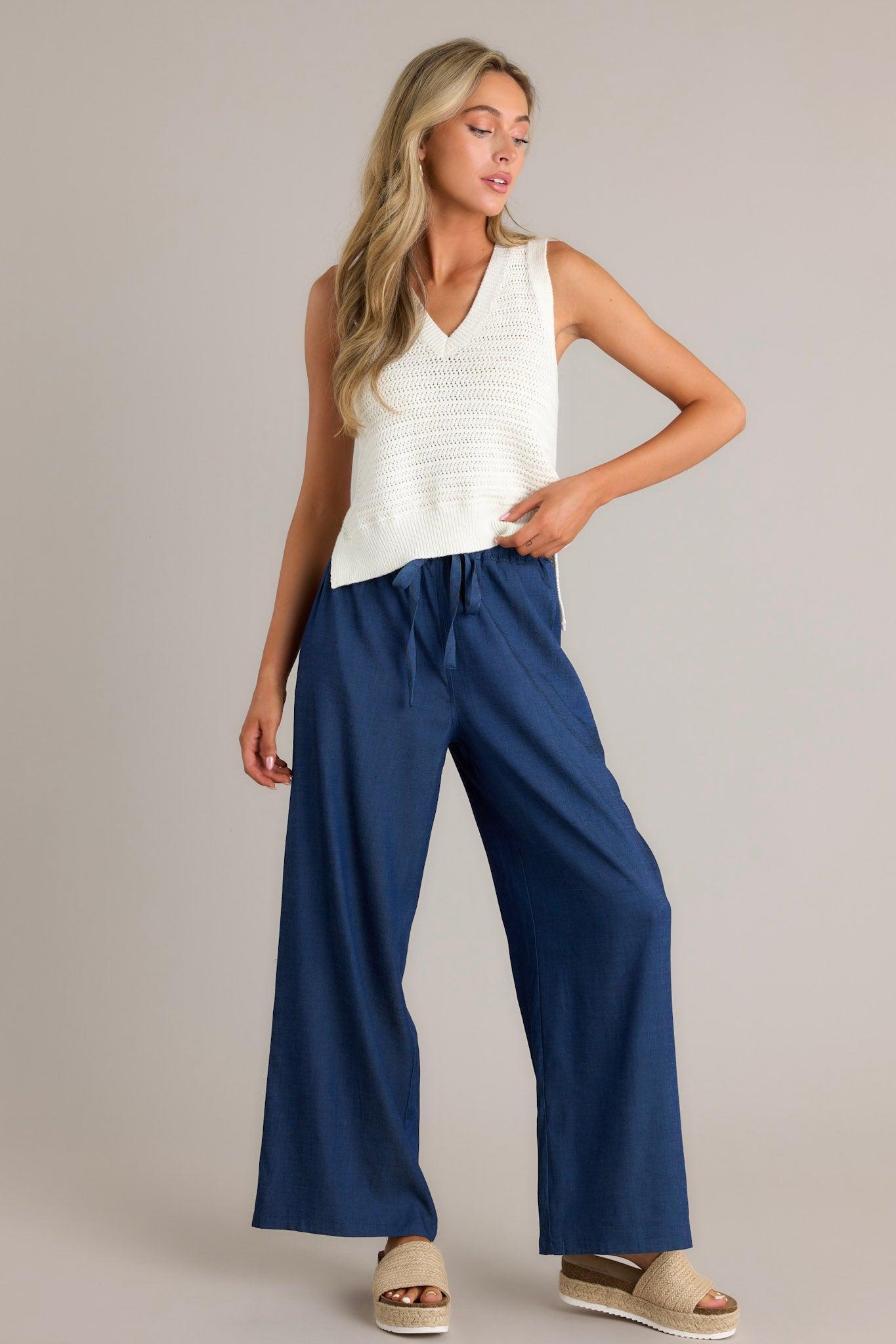 Moonlight Blues Dark Chambray Pants Product Image