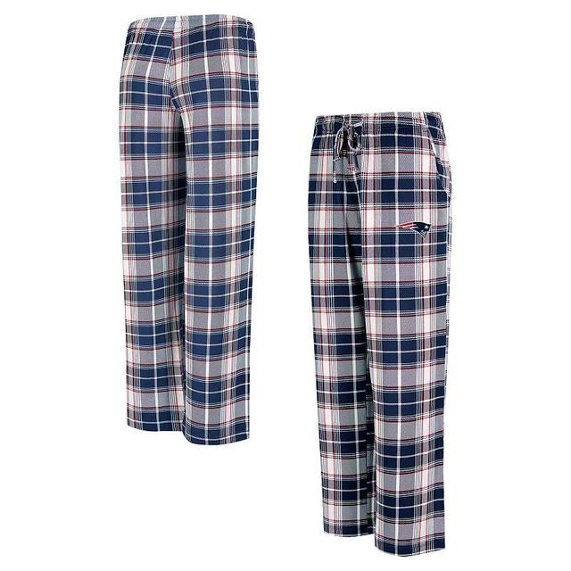 Womens Concepts Sport New England Patriots Ashford Plaid Knit Pants Blue Product Image