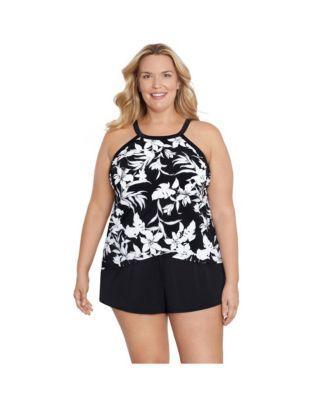 Women's ShapeSolver High Neck Tankini Swimsuit Top Product Image