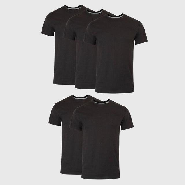 Hanes Mens Premium 5pk Slim Fit Crew Neck T-Shirt - Black Product Image