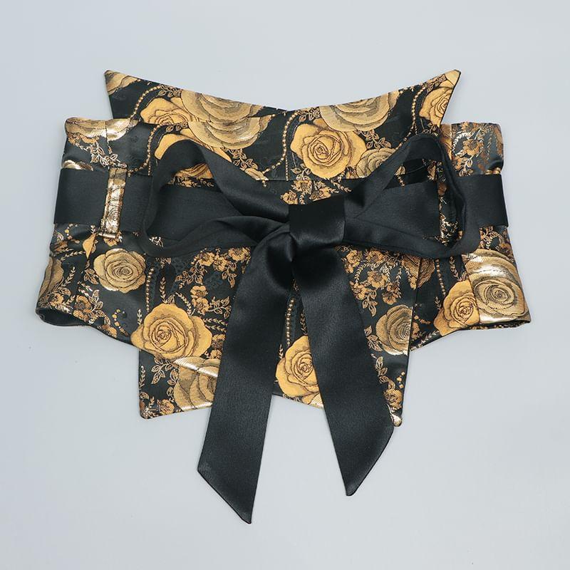 Ribbon Accent Floral Print Belt Product Image