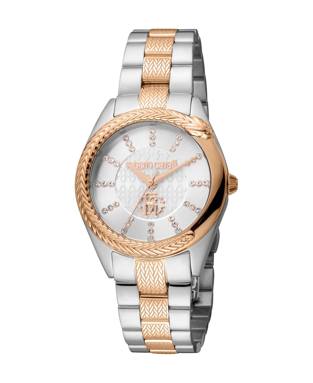 Roberto Cavalli Womens Quartz Gold-tone Stainless Steel Watch 32mm - Gold Product Image