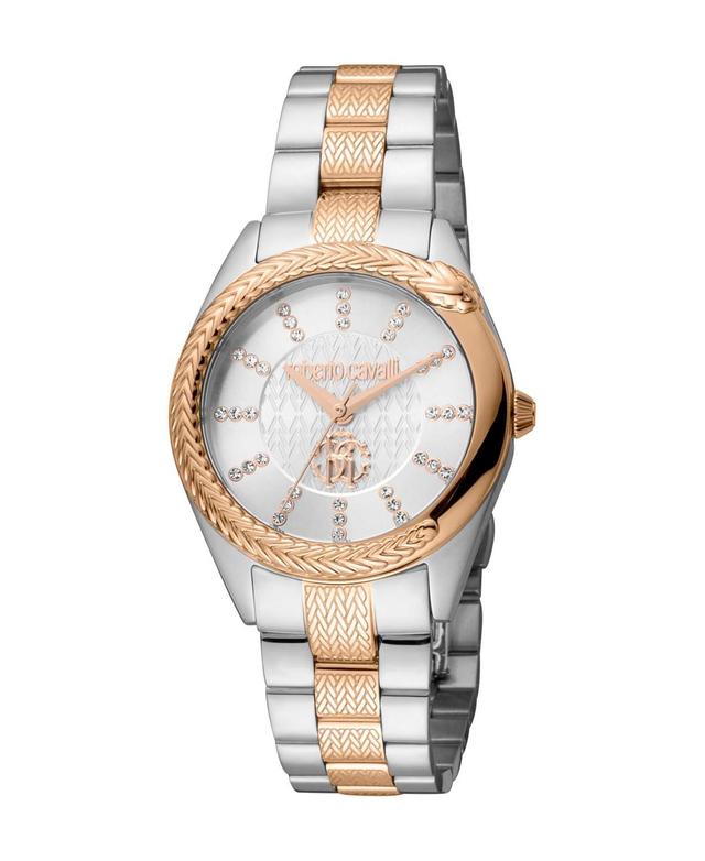 Roberto Cavalli Womens Quartz Gold-tone Stainless Steel Watch 32mm - Gold Product Image