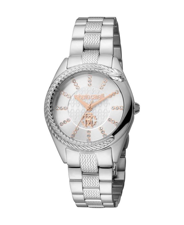 Roberto Cavalli Womens Quartz Silver-tone Stainless Steel Watch 32mm Product Image