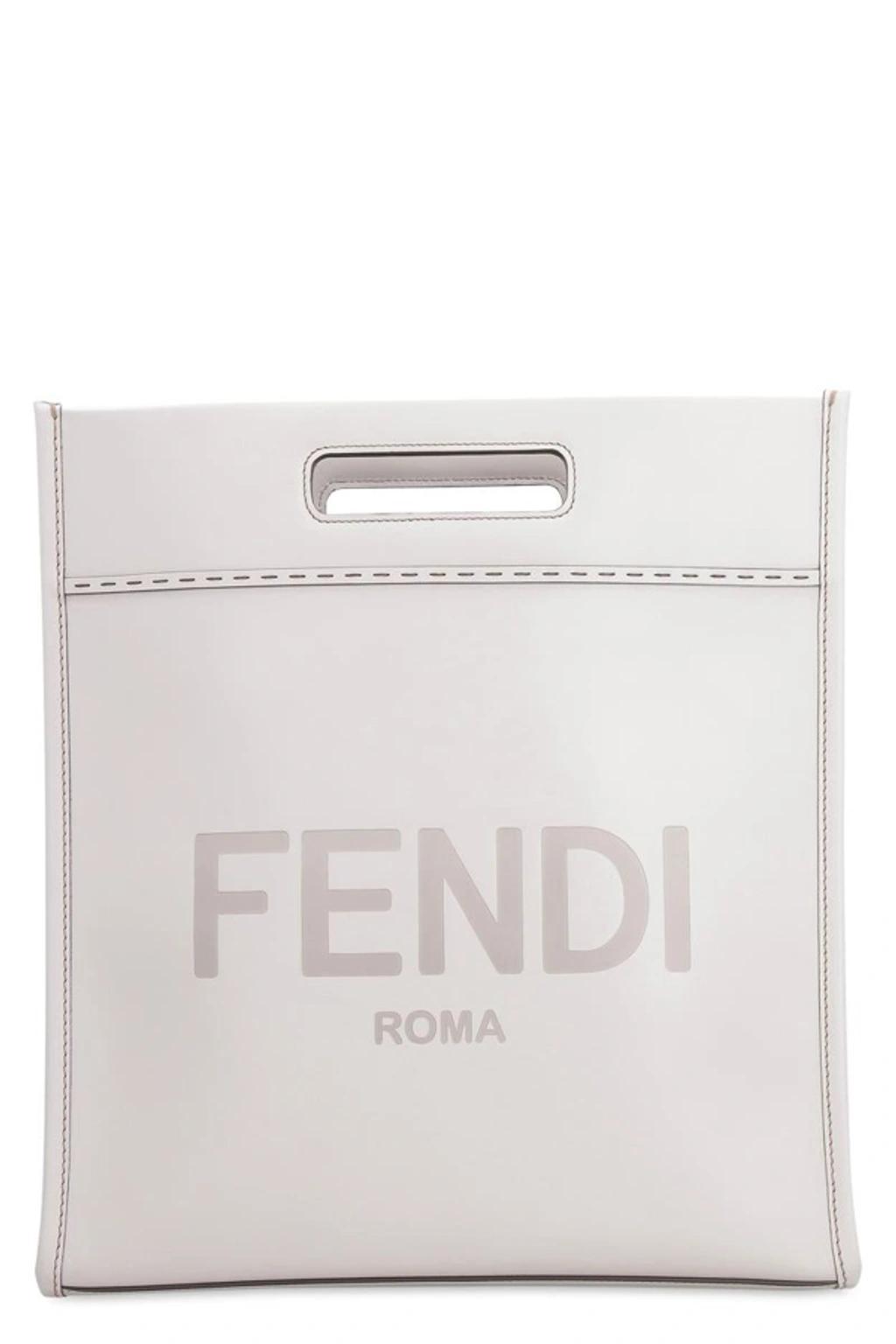 Roma Lettering Shopper Tote Bag In Grey Product Image