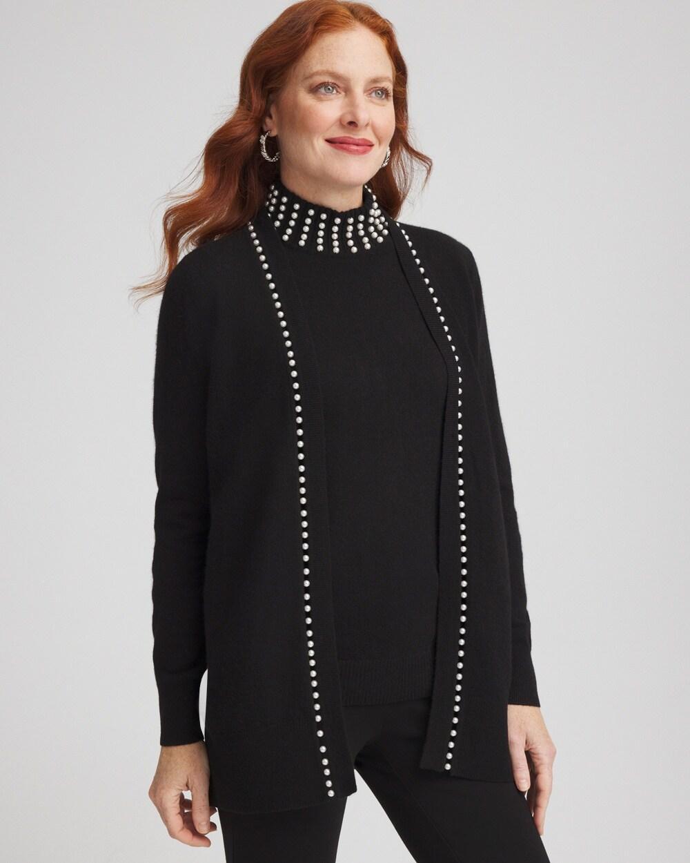 Cashmere Pearl Trim Cardigan Product Image