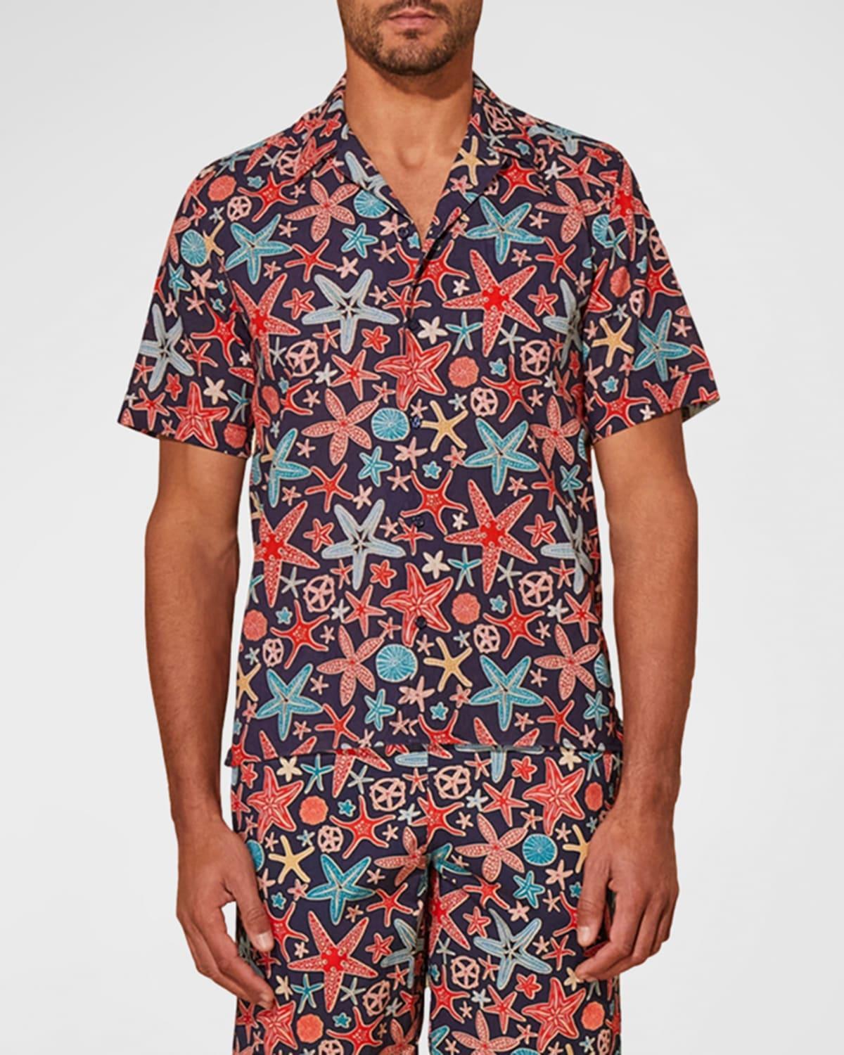 Mens Charli Cotton-Linen Graphic Camp Shirt Product Image