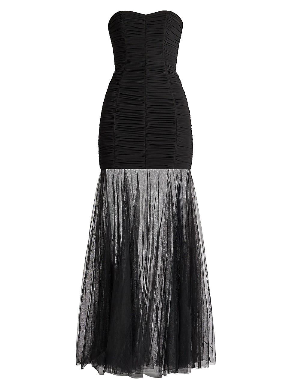 Womens Ruched Tulle Body-Con Gown Product Image