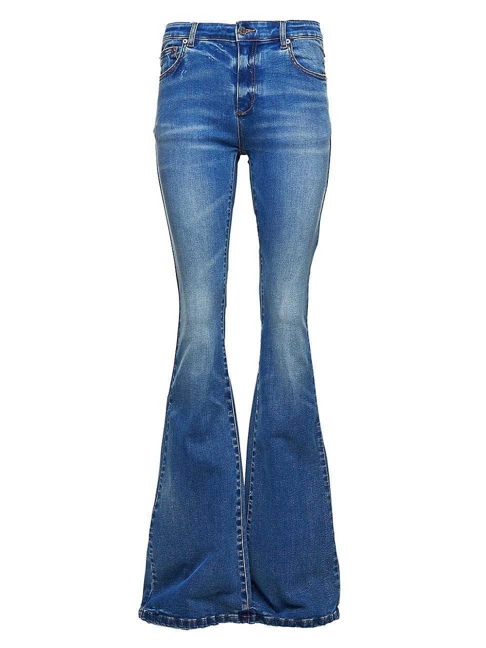 Womens Demi Mid Rise Flare Jeans Product Image