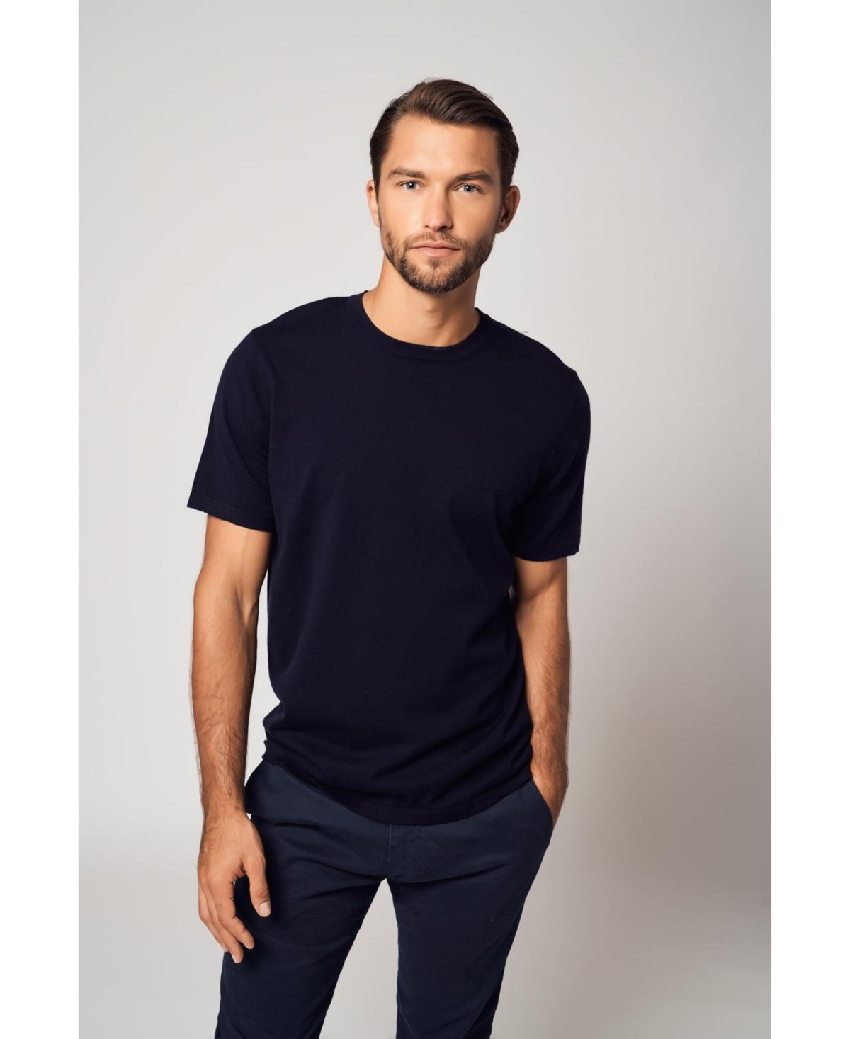 Bellemere Mens Classic Crew Neck Cotton Cashmere T-Shirt Product Image