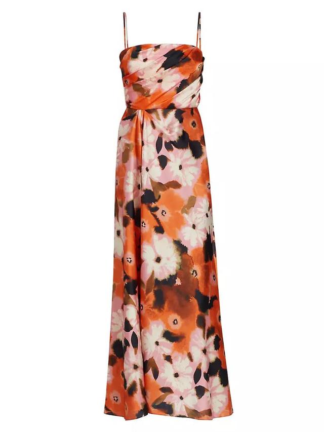 Chloe Watercolor Geranium Maxi Dress Product Image