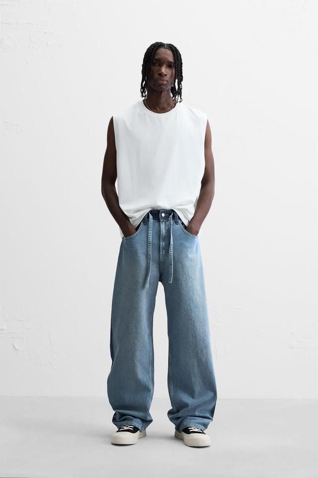 BAGGY FIT STRIPE JEANS Product Image