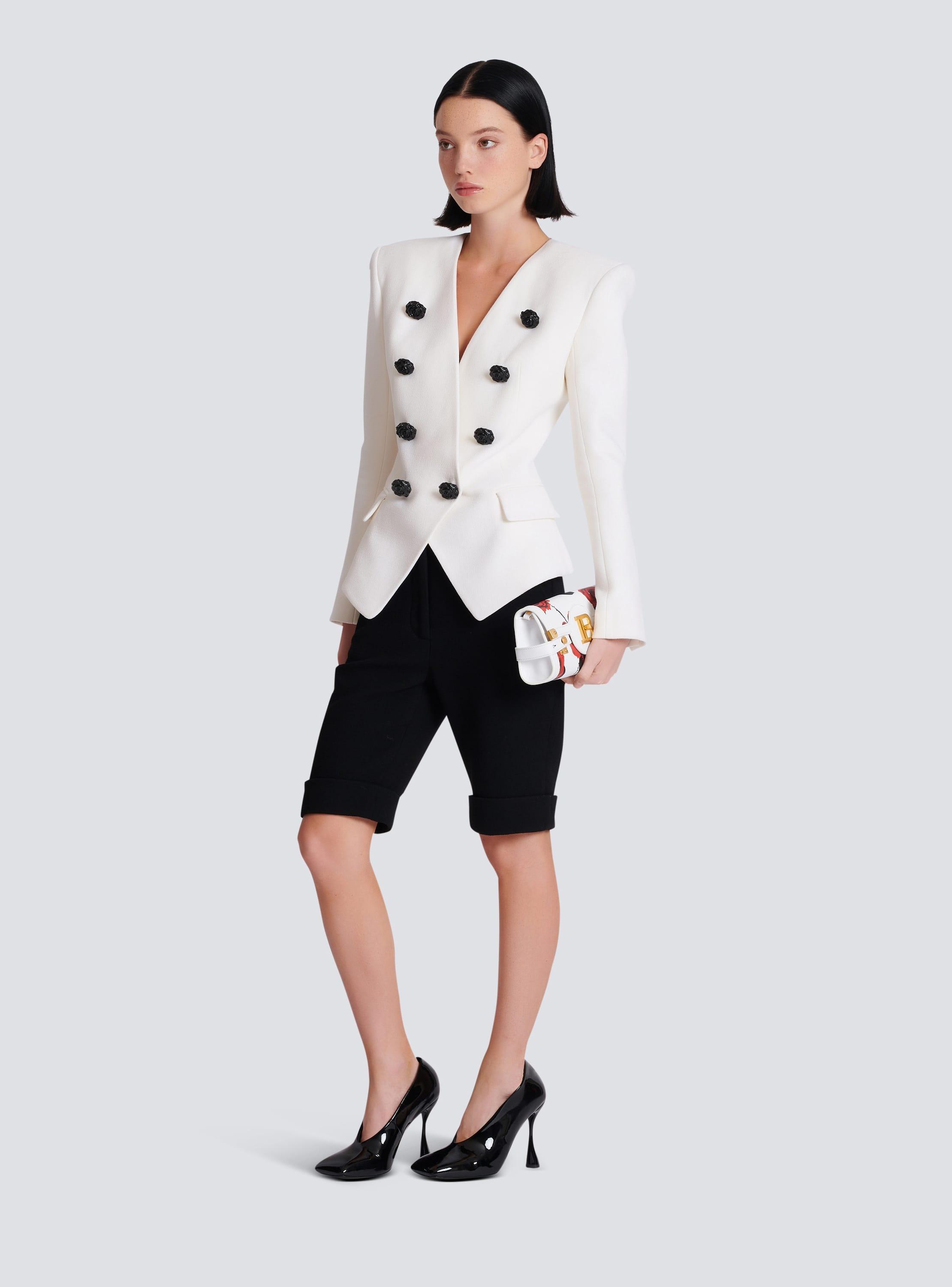 8-button double crepe jacket Product Image