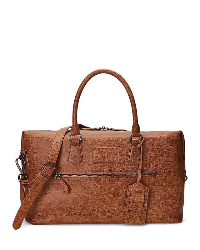 Pebbled Leather Duffel Bag In Saddle Product Image