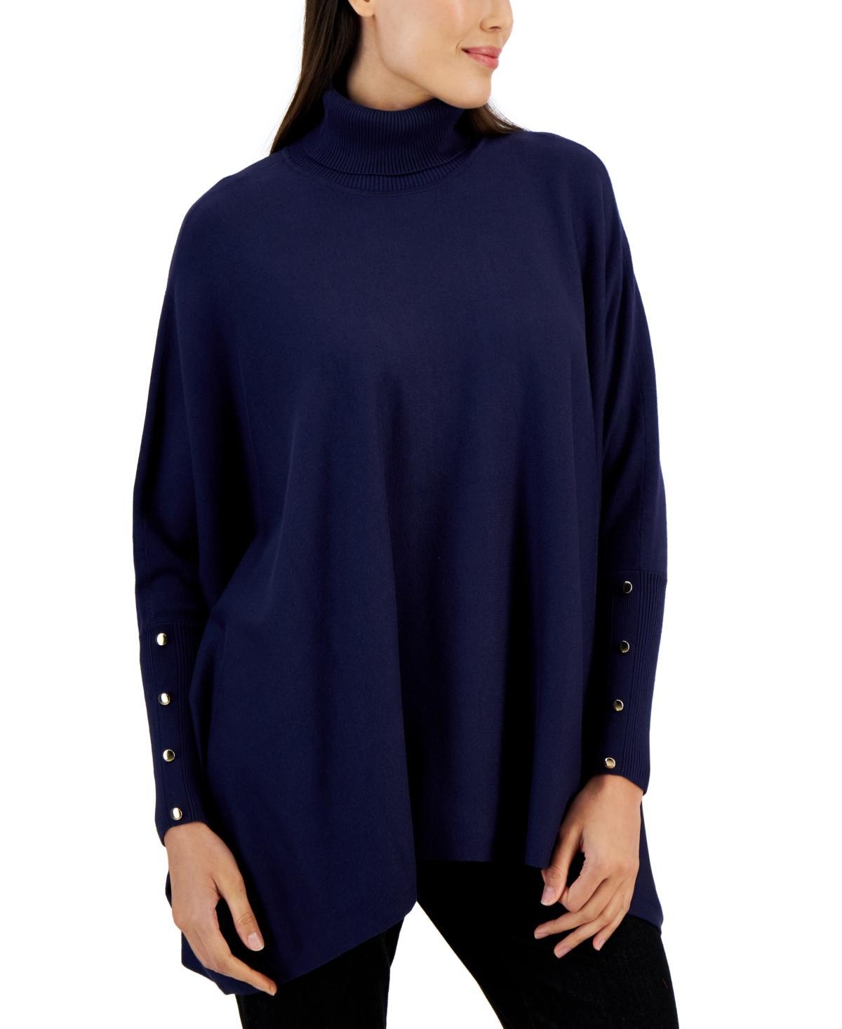 Jm Collection Womens Poncho Turtleneck Sweater, Regular & Petite, Created for Macys Product Image