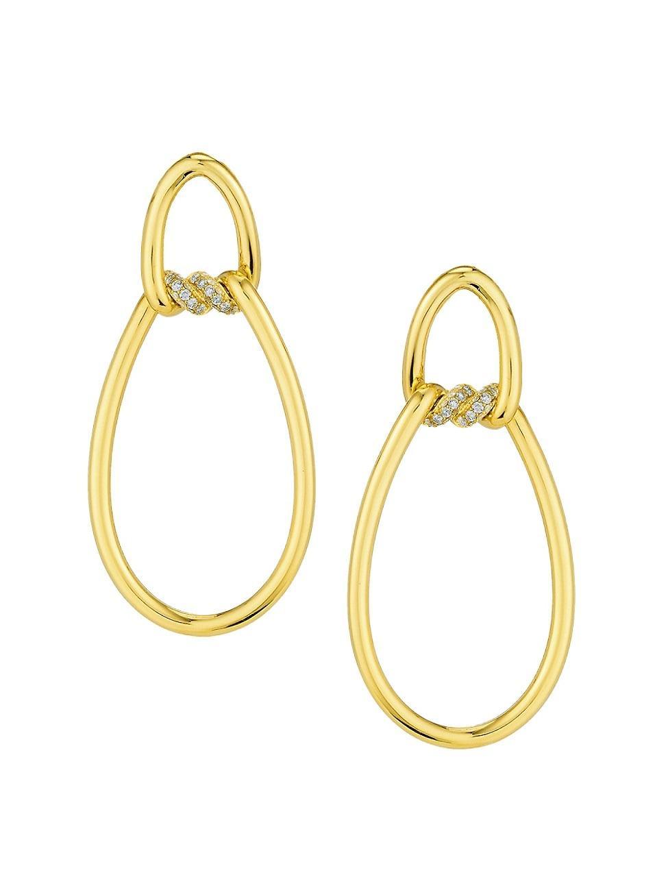 Womens Cialoma 18K Yellow Gold & Diamond Drop Earrings Product Image