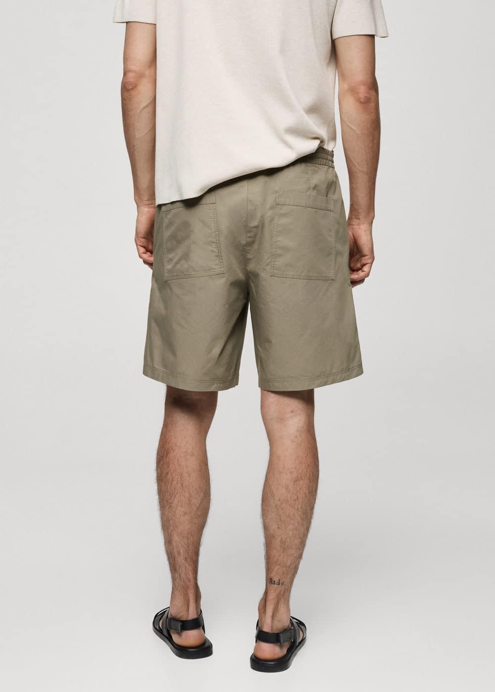 MANGO MAN - 100% cotton drawstring Bermuda shorts mink greyMen Product Image