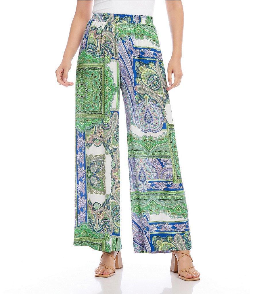 Karen Kane Paisley Print Wide-Leg Pull-On Pants Product Image