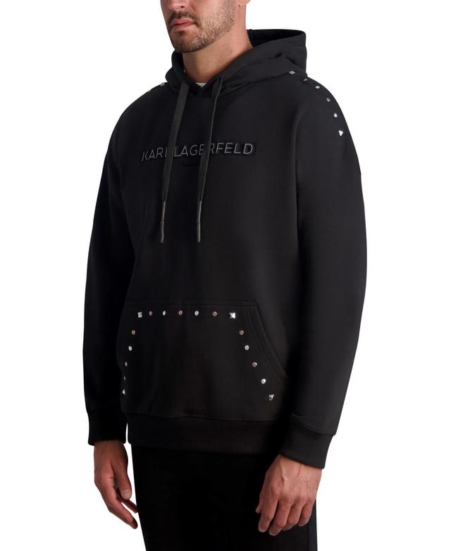 Karl Lagerfeld Paris White Label Mens Slim Fit Long Sleeve Studded Hoodie Product Image