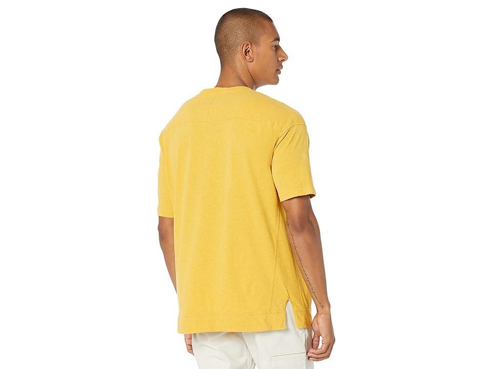 Good Man Brand Premium Jersey Heather Short Sleeve Henley (Ochre Heather) Men's Clothing Product Image