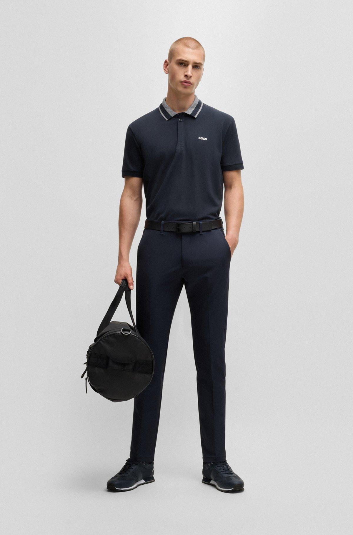 Stretch-cotton polo shirt with logo detail Product Image