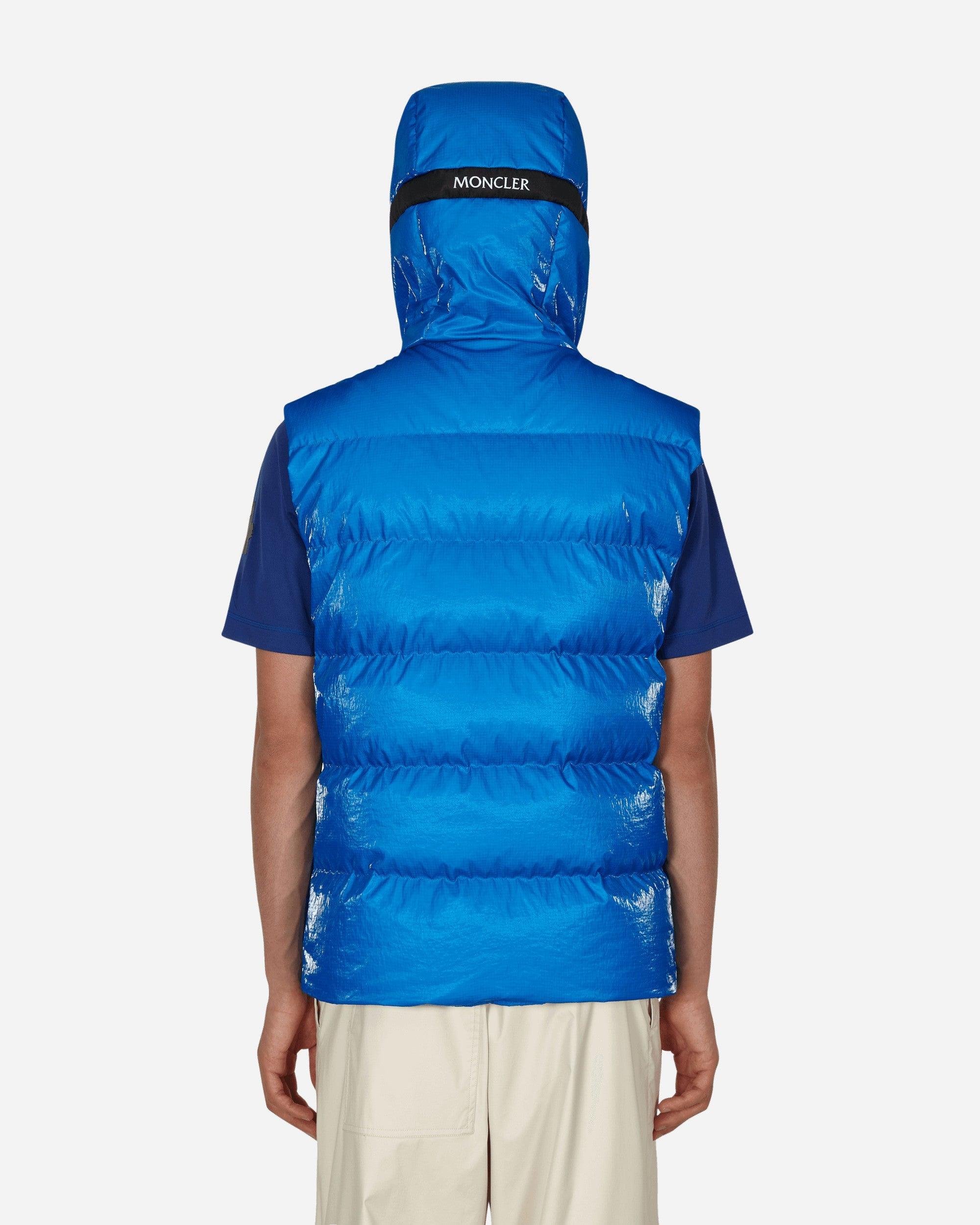 MONCLER Lawu Hooded Ripstop Down Gilet In Blue Product Image