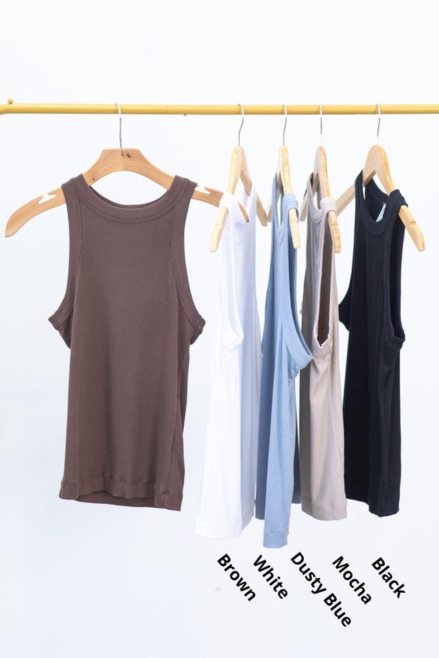 Ribbed Halter Knit Tank Top Product Image