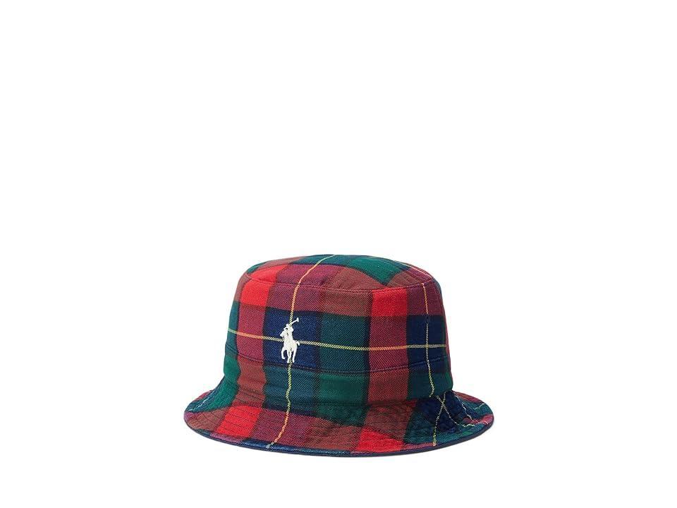 Polo Ralph Lauren Reversible Plaid Flannel Bucket Hat Green Multi) Caps Product Image