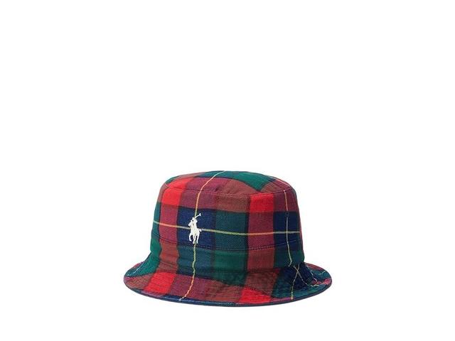 Polo Ralph Lauren Reversible Plaid Flannel Bucket Hat Green Multi) Caps Product Image