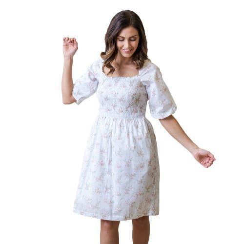 Hope & Henry Womens Smocked Bubble Sleeve Dress Product Image