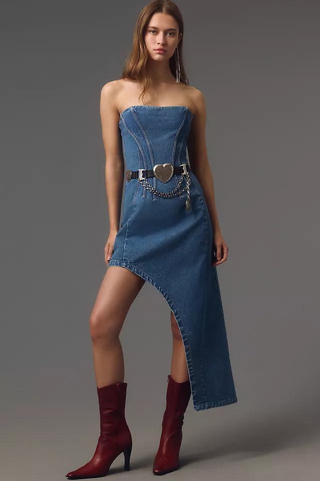 Bardot Amory Asymmetrical Denim Dress Product Image