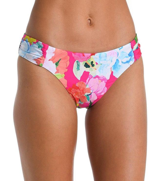 Sunshine '79 Expressive Garden Floral Print Side Shirred Moderate Coverage Hipster Swim Bottom Product Image