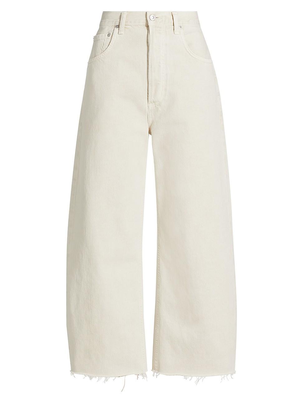 Womens Ayla Twill Crop Raw-Edge Pants Product Image