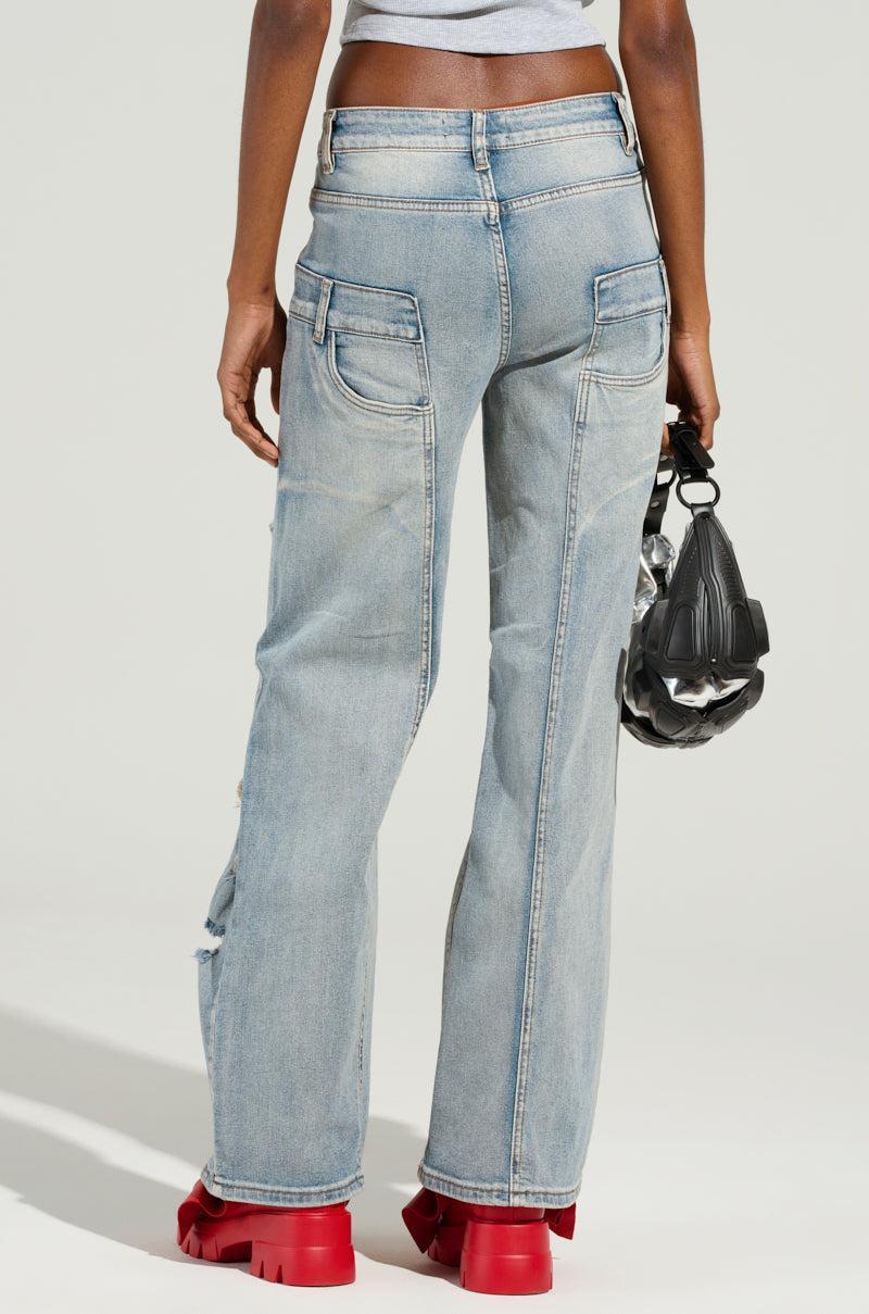 MADDIE MID RISE WIDE LEG JEANS Product Image