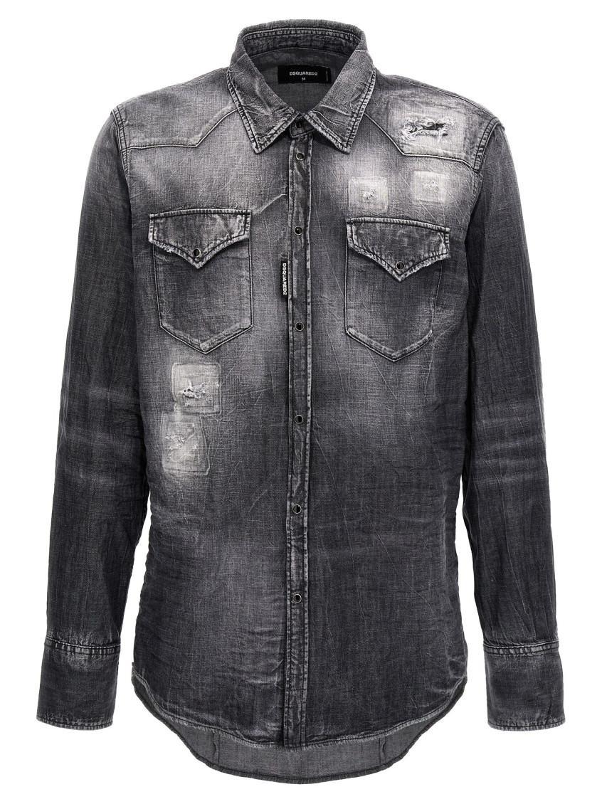 DSQUARED2 Klassisches Hemd Aus Denim In Schwarz Product Image