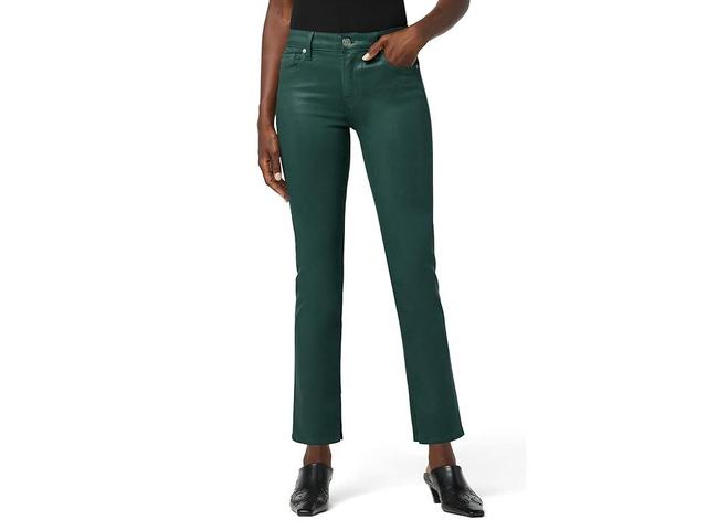 Hudson Jeans Nico Mid-Rise Straight Ankle w/ Slit in Coated Forest Walk (Coated Forest Walk) Women's Jeans Product Image