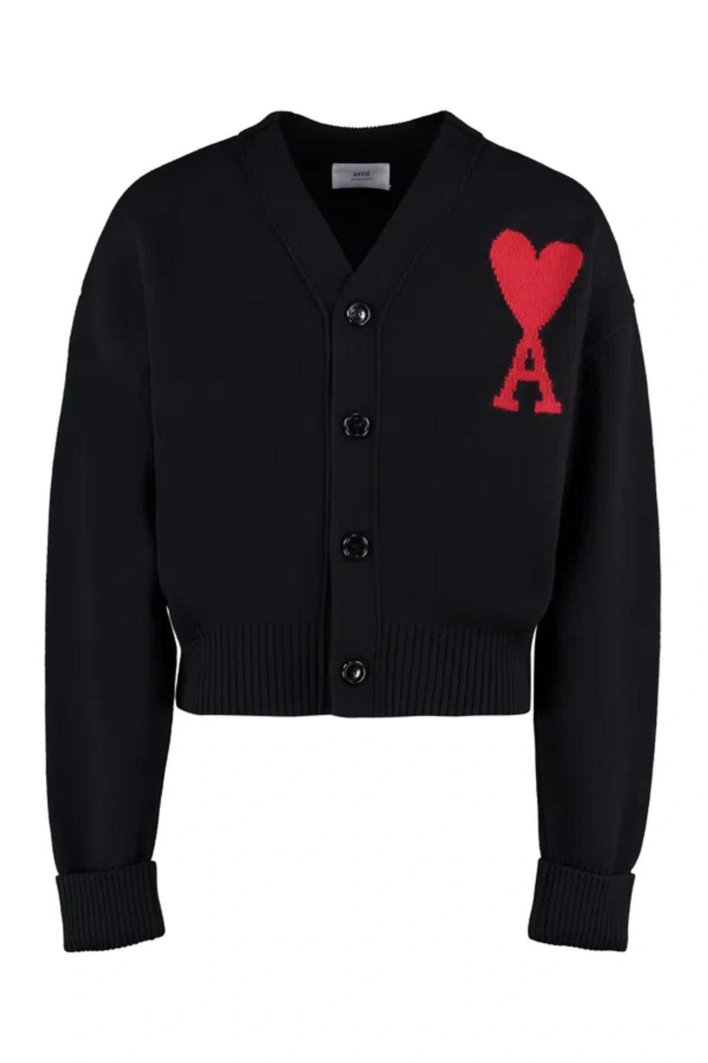 Wool Cardigan In Black product image